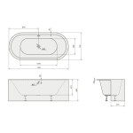 POLYSAN - VIVA C MONOLITH oválná polozápustná vana 170x75x60cm, bílá 79119CM