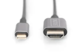 Digitus USB-C - HDMI adaptér černá / 1,8 m / 4K/30Hz / kovové tělo (DA-70821)