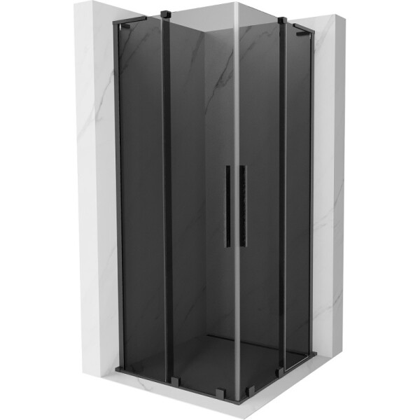 MEXEN/S - Velar L Duo sprchový kout, posuvné dveře 100 x 100, grafit, gun gray kartáčovanáana 871-100-100-02-43-66