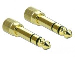 Delock Adaptér stereofonní zástrčka 6.35mm na stereofonní zásuvku 3.5mm 3-kolíkový kovový šroubovací 2 ks (65983)