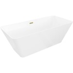 MEXEN/S - Velo Slim volně stojící vana 170 x 75, bílá, sifon a přepad zlatá 52811707500-50