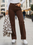 Dámské džíny s vysokým pasem a širokými nohavicemi hnědé Dstreet model 21996087 - FashionStreet M/38