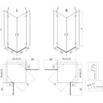 MEXEN/S - Mist H Duo sprchový kout dveře křídlové 90 x 70, transparent, zlato kartáčovaná 8A5-090L-070P-55-00