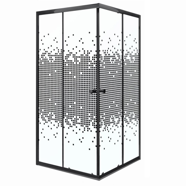 KERRA - Sprchový kout Černý Pixel SQ 80 (bez vaničky) 5907548118301