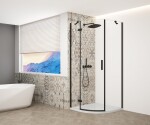 GELCO - TRINITY BLACK čtvrtkruhový kout 900x900 levý, čiré sklo, GT6590CL-B GT6590CL-B