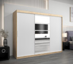 Šatní skříň Abi Ro1 Barva korpusu: Dub Sonoma, Rozměry: 150 cm, Dveře: Bílá