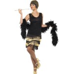 Smiffys.com Kostým - Flapper Charleston - 20. léta - černé Velikost: M