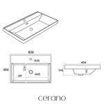 CERANO - Umyvadlo keramické Viano - nábytkové - bílá lesklá - 60,9x46,4 CER-680380