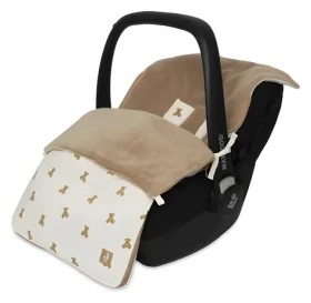Jollein Fusak do autosedačky Mini Teddy Bear Waffle / od narození / 42×82 cm / bavlna+fleece (025-811-68165)