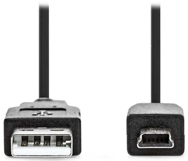 Nedis USB kabel USB-A - Mini-B 5pin černý / Kabel USB / USB 2.0 / 1 m (CCGL60300BK10)