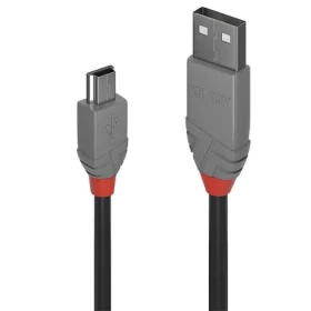 Lindy Anthra Line USB-A - Mini-USB B 0,5m černá, šedá / USB kabel / USB 2.0 / 480 Mbit/s (36721)