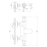 SAPHO - KIMURA nástěnná vanová termostatická baterie, chrom KU210