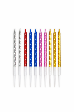 Cake star Dortové svíčky spirálové barevné 10ks