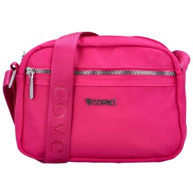 Trendy dámská koženková crossbody kabelka Dolffy, fuchsiová