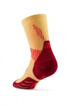 CEP Vysoké ponožky 5.0 pánské marigold/burgundy - CEP pánské běžecké kompresní vysoké ponožky 5.0 - marigold/burgundy Velikost: III (Vel. chodidla 39-42)