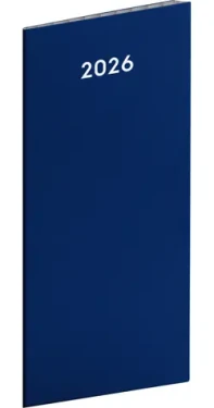 NOTIQUE Vreckový diár Modrý 2026 - plánovací mesačný / 8 x 18 cm (PGD-MESPL-35789-SK)