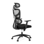 Kancelářská židle, šedá síťovina, černý plast, kolečka na tvrdé podlahy