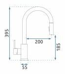 REA - Ocelový dřez Liam BRUSH GOLD ZLE-06007