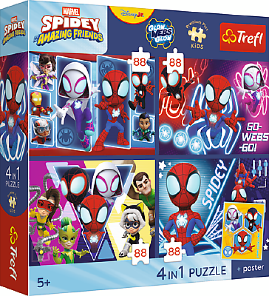 Dětské Puzzle Premium Kids Spidey 4x88 dílků