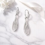 Stříbrné visací náušnice se zirkony Aurélie - stříbro 925/1000, Stříbrná