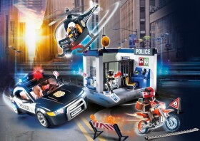 Sada City action policie s autem a helikoptérou - Playmobil