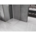 MEXEN/S - Velar L sprchový kout, posuvné dveře 100 x 100, dekor, nikl kartáčovaný 871-100-100-33-97