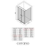 CERANO - Sprchový kout Antelo L - L/P - 6 mm - černá matná, transparentní sklo - 100x30 - otočný CER-666220