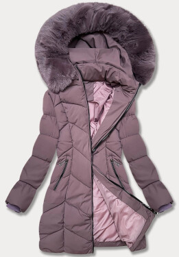 Fialová dámská zimní plus size bunda s délkou do poloviny stehen S'west (B8306-71) odstíny fialové 50