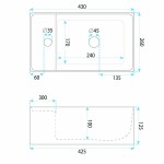 REA - Koupelnová skříňka s umyvadlem Astra 43cm REA-M0404