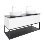 Koupelnová skříňka s žulovou krycí deskou SAT B-Way 119x30x45 cm bílá lesk BWAY120WZUBF BWAY120WZUBF