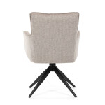 Židle jídelní, taštičkové pružiny v sedáku, 180° otočný mechanismus, lanýžová voděodolná látka, černý kov