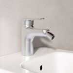 IDEAL STANDARD - ALU+ Bidetová baterie s výpustí Click-Clack, BlueStart, stříbrná BE132SI