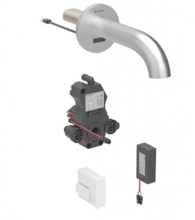 GEBERIT - Piave Elektronický umyvadlový ventil pod omítku, bateriové napájení, easy to clean, kartáčovaná nerez 116.283.SN.1