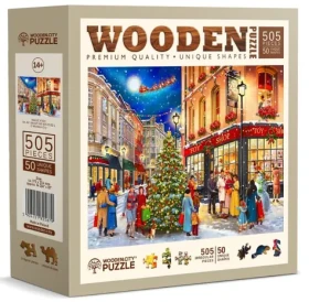 WOODEN CITY Dřevěné puzzle Vánoční ulice 505 dílků