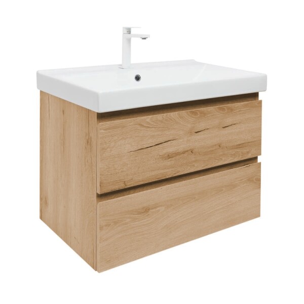 Koupelnová skříňka 2 zásuvková s umyvadlem SAT B-Way 59x50x45 cm dub mat BWAY260OAKU1BBI BWAY260OAKU1BBI
