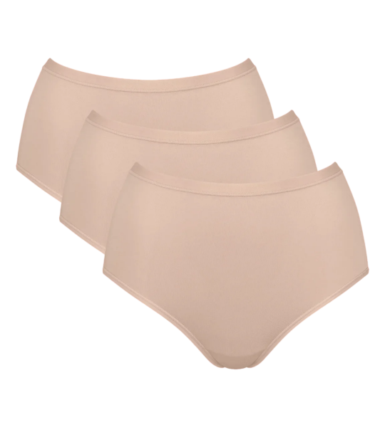 Dámské kalhotky GO Daily Cotton Highwaist 3P - BROWN - béžové 00LZ - SLOGGI BROWN XL