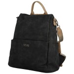 Trendy dámský koženkový kabelko-batoh Laionel, černo-taupe
