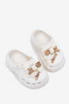 Dětské Dívčí Pantofle Z Pěny S Mašlí A Ozdobami Bílé Selvana 24/25