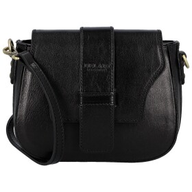 Luxusní dámská kožená crossbody kabelka Delami Vera Pelle Aviva, černá