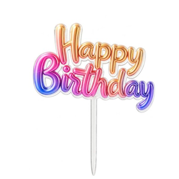 Dortisimo Zápich do dortu Happy Birthday barevný (1 ks)