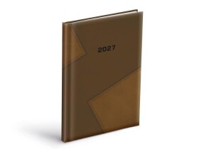 Týdenní diář 2027 MFP A5 T805 PU tmavě hnědý-hnědý