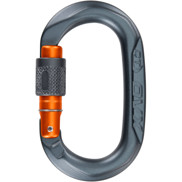 Šroubovací karabina Climbing Technology OVX SG anthracite/orange