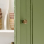 Ib Laursen Keramická úchytka Olive Green Ø 2,5 cm, zelená barva, kov, keramika