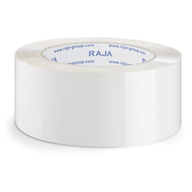 36 x PP lepicí páska s firemním potiskem RAJA, standardní, 3 barevný potisk, bílá, 48mm x 66m