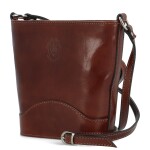 Luxusní dámská kožená crossbody kabelka Yllva, hnědá