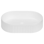 INVENA - Umyvadlo na desku Glamour Trend 50x32cm, rýhovaný ovál, bílý lesk CE-63-W01-L