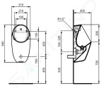 IDEAL STANDARD - i.Life Pisoár, zadní přívod vody, bílá E253701