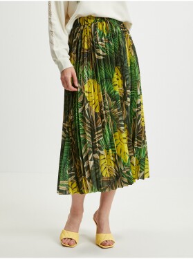 Zelená dámská vzorovaná plisovaná midi sukně Guess Abel Dámské