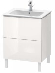DURAVIT - L-Cube Umyvadlová skříňka 86x62x48 cm, 2 zásuvky, lesklá bílá LC662502222