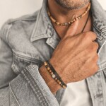 Korálkový náramek mm Hnědá 21 cm